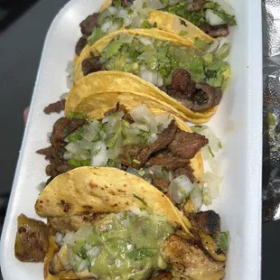 A variety of tacos