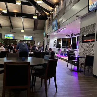 the dining area of the restaurant