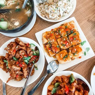 Fried Tofu with Chopped Shrimp