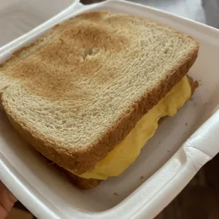 Egg and cheese on white bread