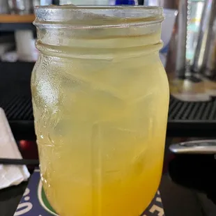 a jar of lemonade
