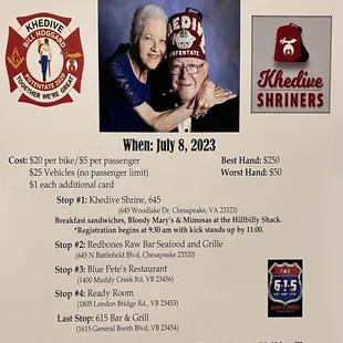 bill and marion&apos;s memorial poker run