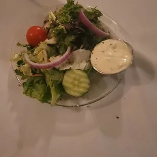 Dinner salad with blue cheese