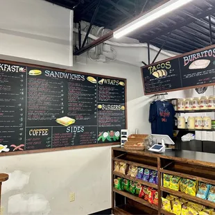 Inside menu and counter area