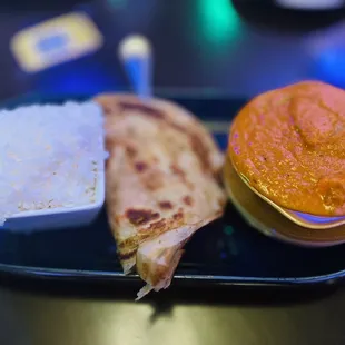 a plate of food on a table