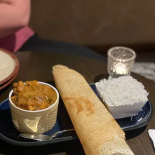 Chicken Tikka Masla with Dosa