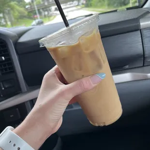 Large almond milk latte