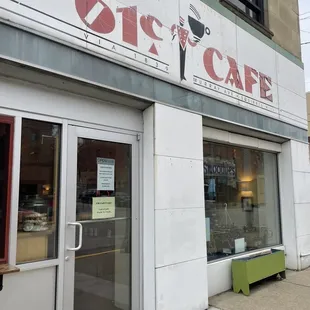 the front of the building