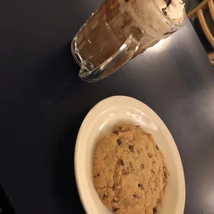 Hot chocolate and chocolate chip cookies