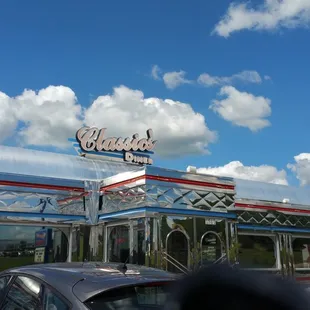 outside, fish and chips