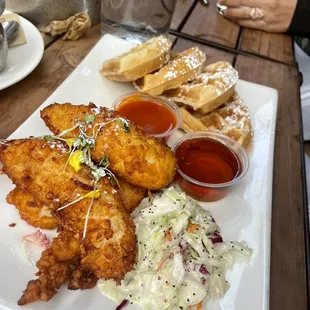 Fried chicken (fingers) and waffle