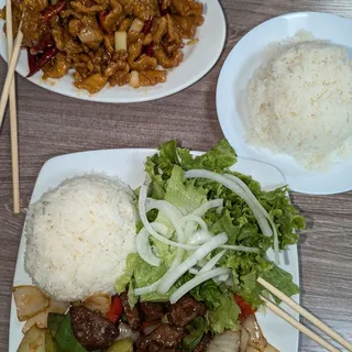 Diced Filet Mignon with Rice