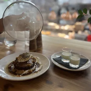 The S'Mores desert was fantastic, made with homemade marshmallows, served under a glass dome , just the right amount of smoke flavor !!!!