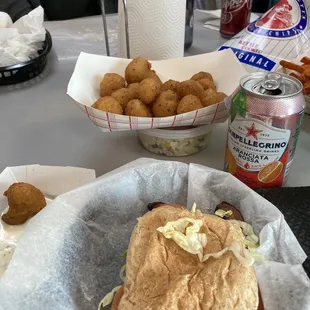 BLT, fried mushrooms