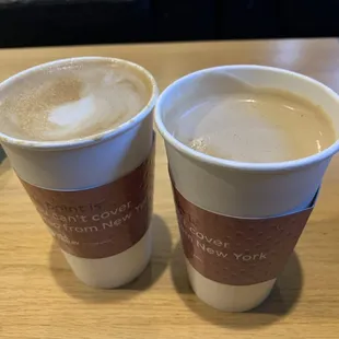 Pumpkin Spice Latte and peanut butter mocha latte