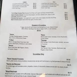 Breakfast/Brunch Menu (11/10/22)