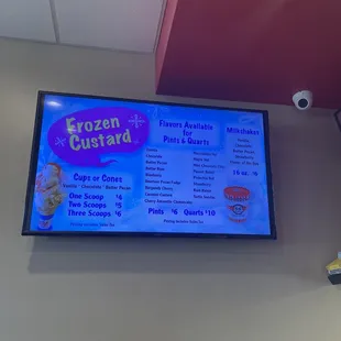 Dessert menu