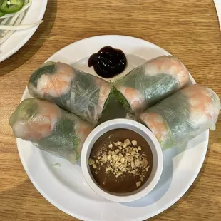 6.fresh shrimp summer rolls (2 rolls)