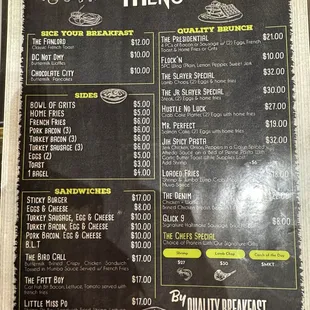 Menu Breakfast! They now serve Breakfast!