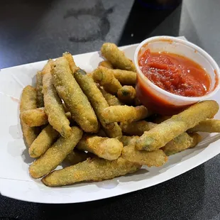 Deep fried green beans