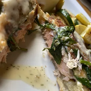 Inside of the most delicious salmon I've ever eaten