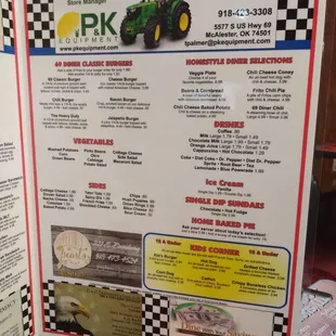 Right inside of menu