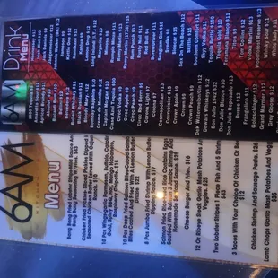 menu