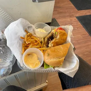 Real steak and cheese sandwich