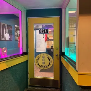 open sign on door