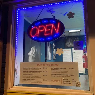 open sign in window