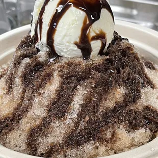 Chocolate shave Ice and Ice cream