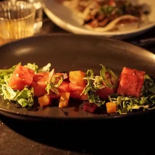 Watermelon salad is a joke it's just tiny