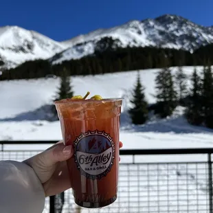 Bloody Mary at the second story patio (Marnie&apos;s at the 6th Alley)