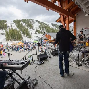 a group of people playing music