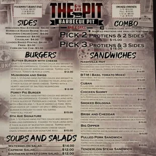 Menu as of 9/15/2022