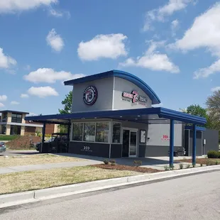 the front of the building