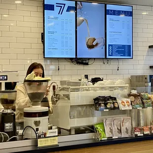 Menu and coffee bar
