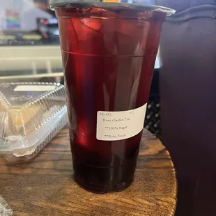 rose garden tea with boba - large