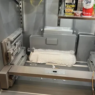 A broken refrigerator our technician had to diagnose and repair.