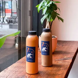 Thai Tea Bottle and Thai Coffee Bottle