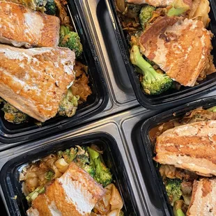 Pad See Ew with Salmon