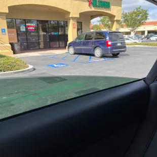 a car parked in a parking lot