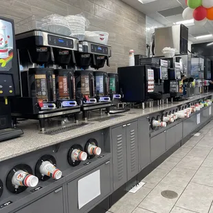 a coffee machine in a coffee shop