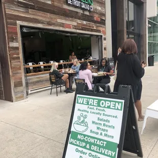 Uncovered outdoor seating