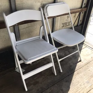 Resin and regular folding chairs