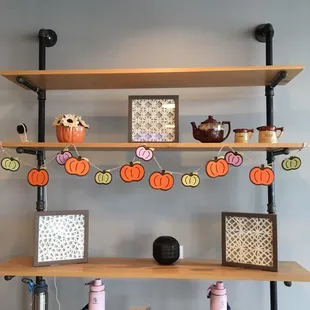 The fall display with only 2 blushTakeya 24 oz. water bottles left