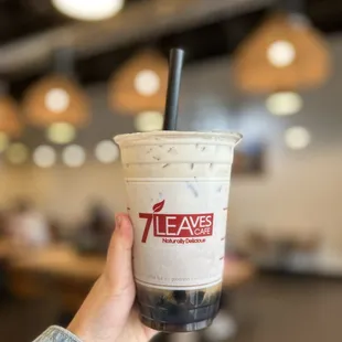 Oolong Milk Tea easy sweet, wish it was a little strong tea flavor but pretty good