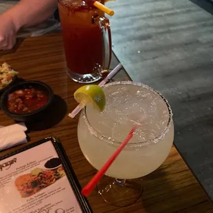 Skinny margarita and michelada