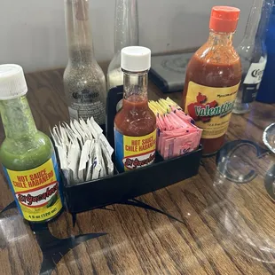 Love the condiments on the table