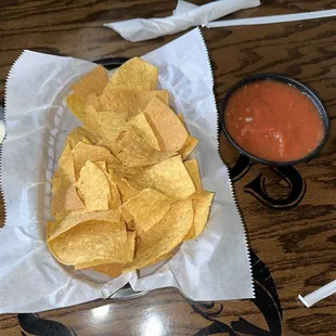 Complimentary chips and salsa